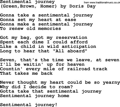 sentimental journey lyrics